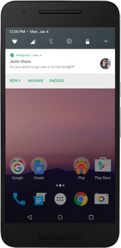 اشعارات نظام android nougat 7